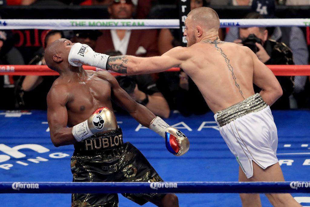 Conor McGregor in action against Floyd Mayweather