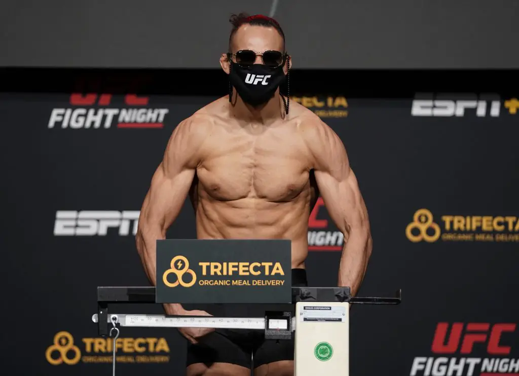 Michel Pereira decided to do some flips at the UFC weigh ins