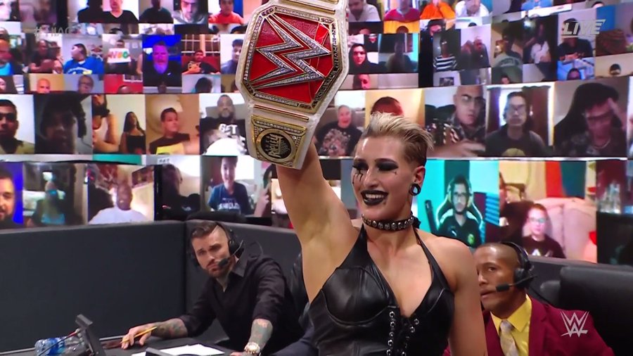 Rhea Ripley holds the Raw Women's title