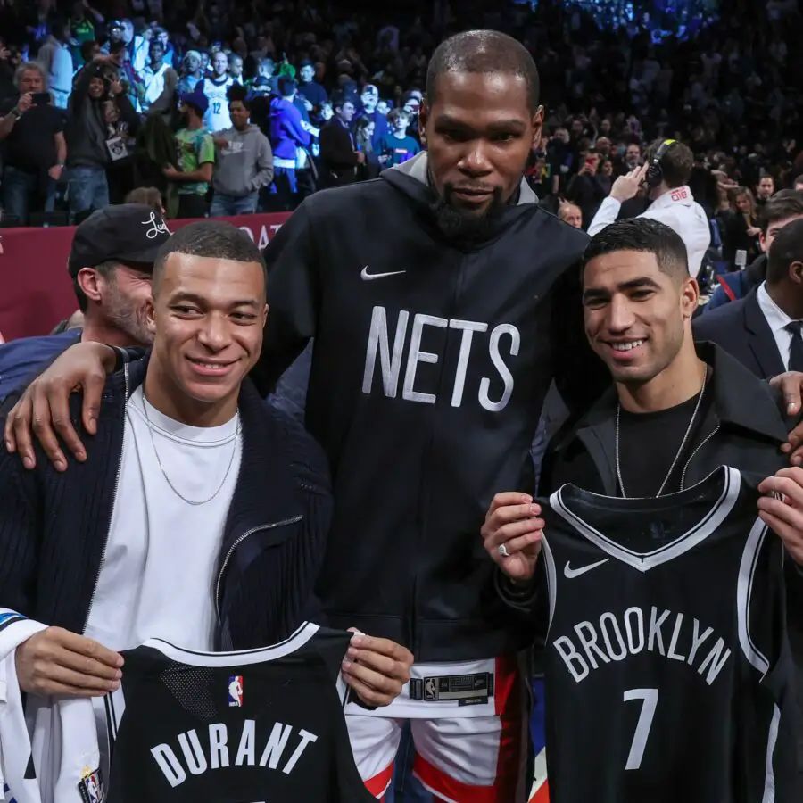 Kevin Durant, Kylian Mbappe and Achraf Hakimi PC - Twitter