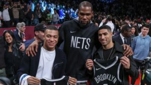 Kevin Durant, Kylian Mbappe and Achraf Hakimi PC - TheSportsRush