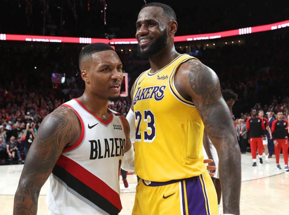 Damian Lillard and Lakers LeBron James