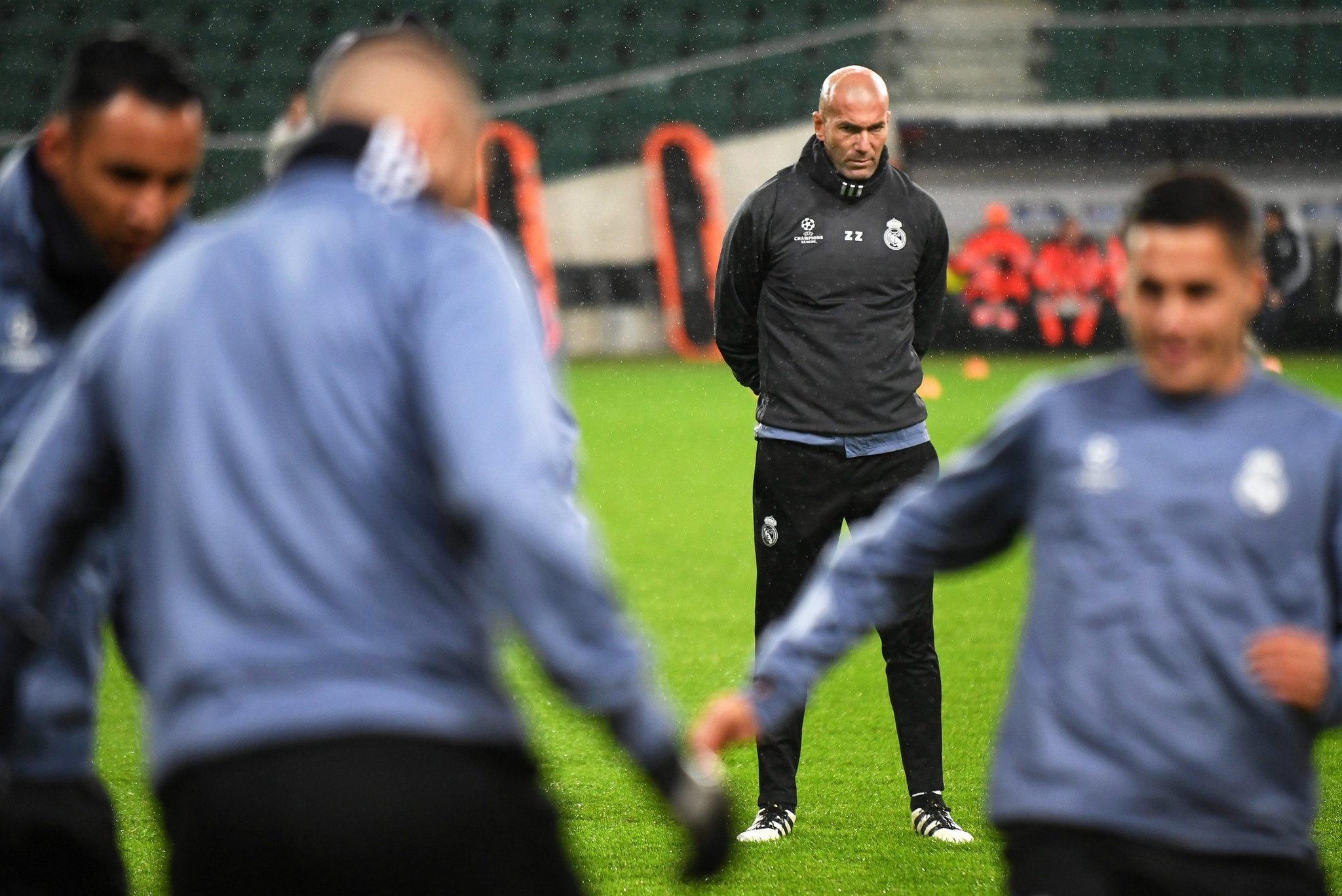 Real Madrid manager Zinedine Zidane during a training session.