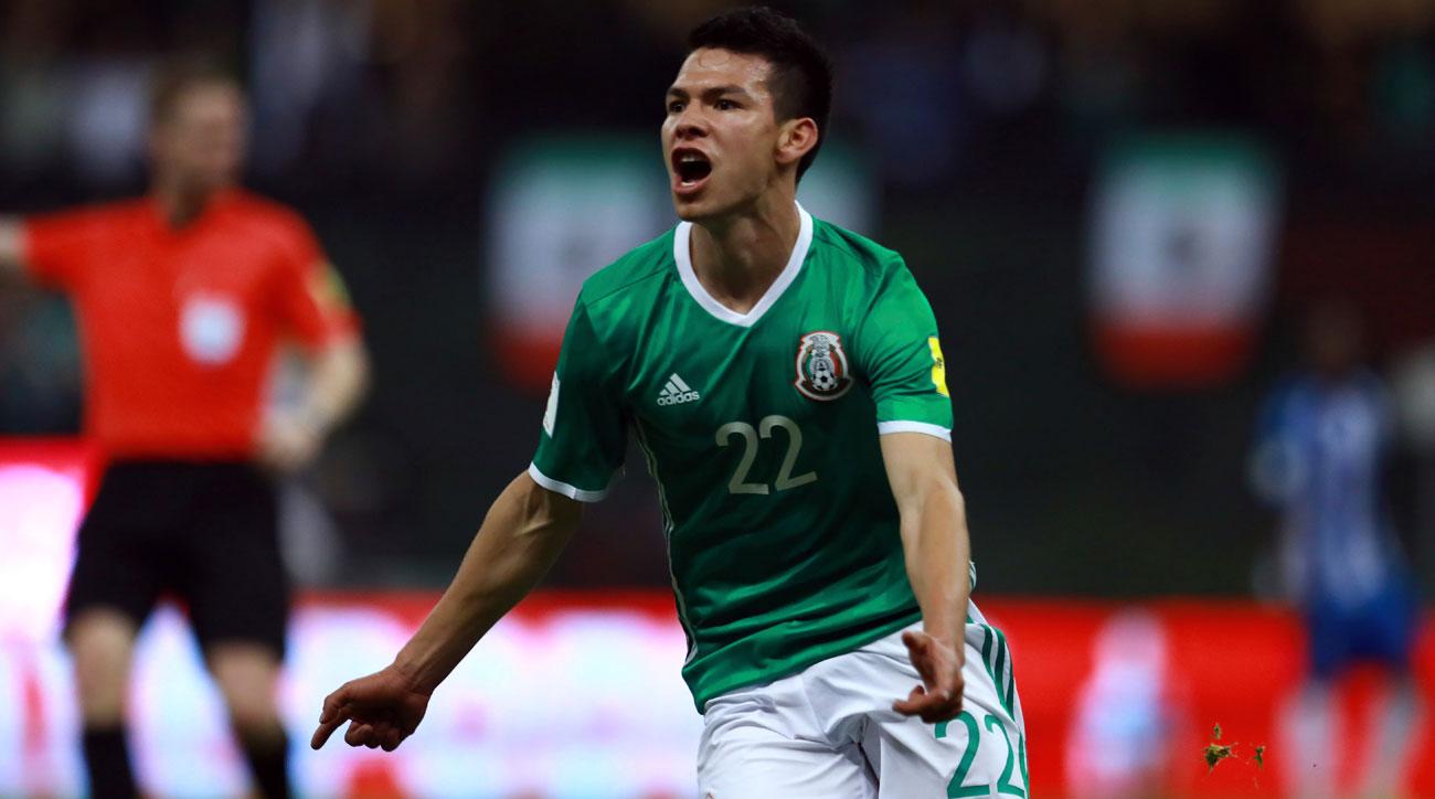 Hirving Lozano celebrates after scoring for Mexico. (Getty Images) West Ham