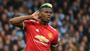Man United midfielder Paul Pogba celebrates after scoring in the Manchester United. (Getty Images)