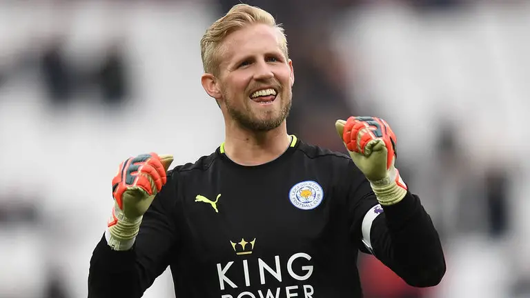 Kasper Schmeichel in action for Leicester City. (Getty Images)