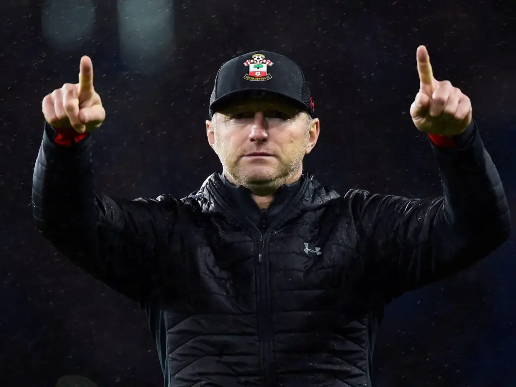 Southampton manager Ralph Hasenhuttl celebrates after a win. (Getty Images)