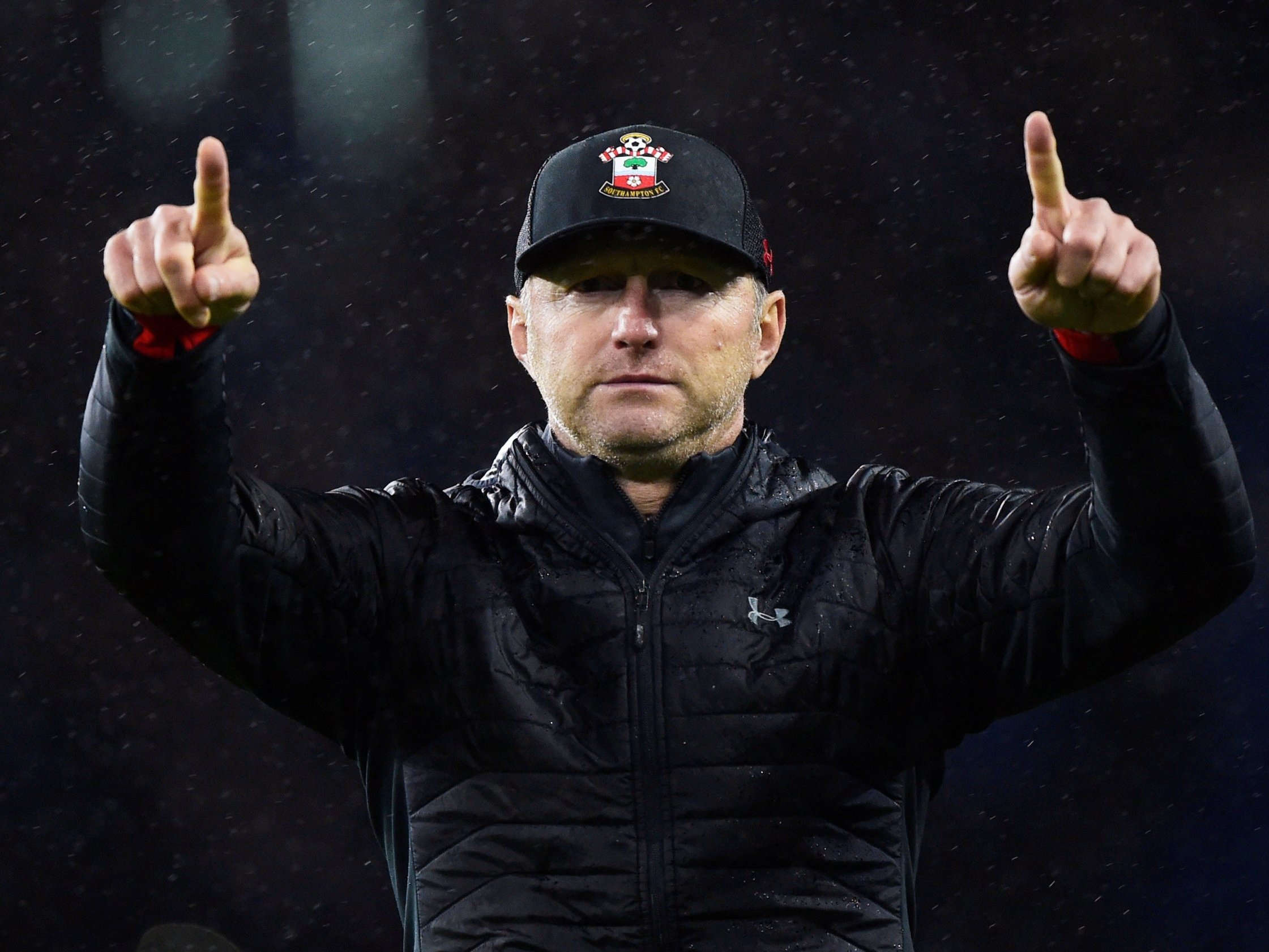 Southampton manager Ralph Hasenhuttl celebrates after a win