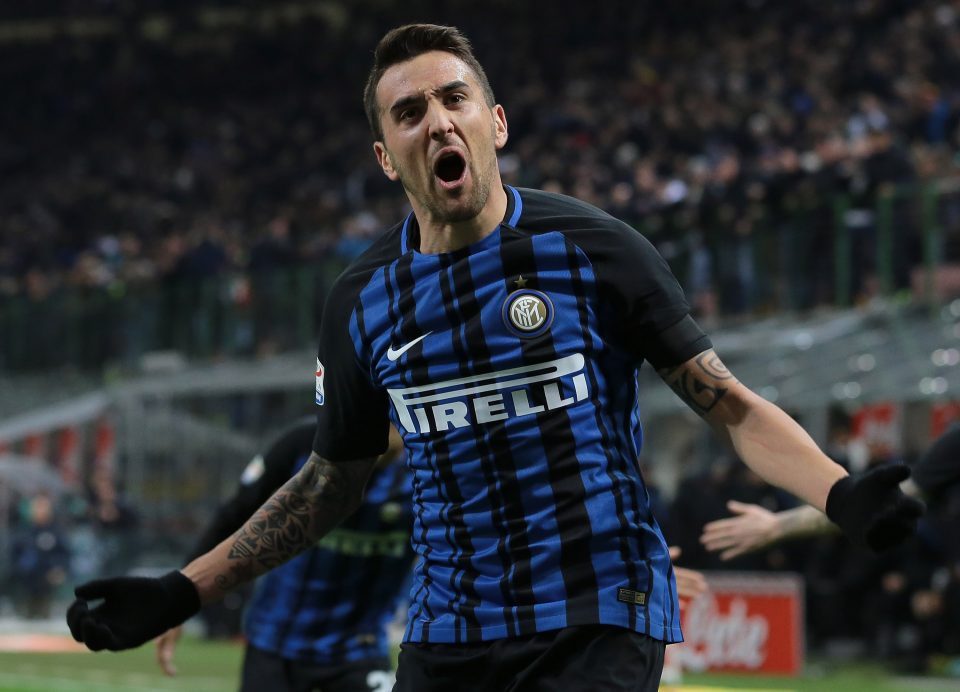 Matias Vecino celebrates after scoring