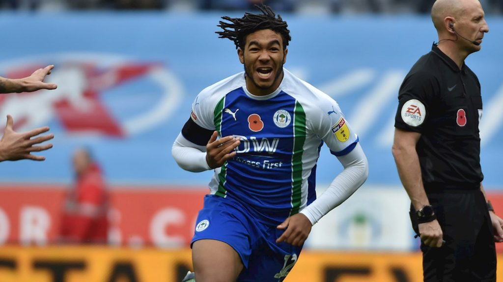 Reece James during his loan spell at Wigan Athletic from Chelsea.