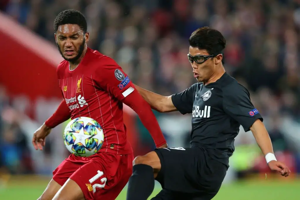 Liverpool's Joe Gomez in action during the Champions League. (Getty Images)