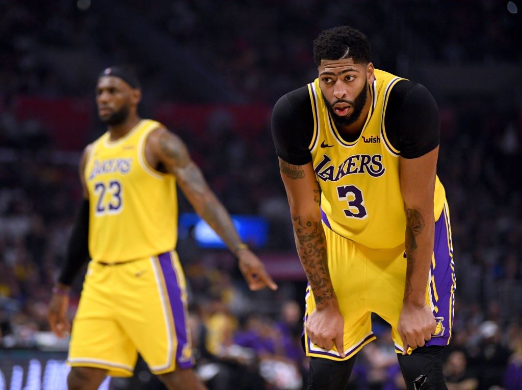 LeBron James (L) and Anthony Davis for the LA Lakers. (GETTY Images)