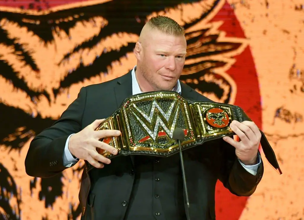 Brock Lesnar now fights in WWE. (WWE)