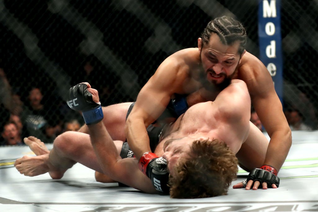 Ben Askren was on the floor after just five seconds against Jorge Masvidal. (GETTY Images)