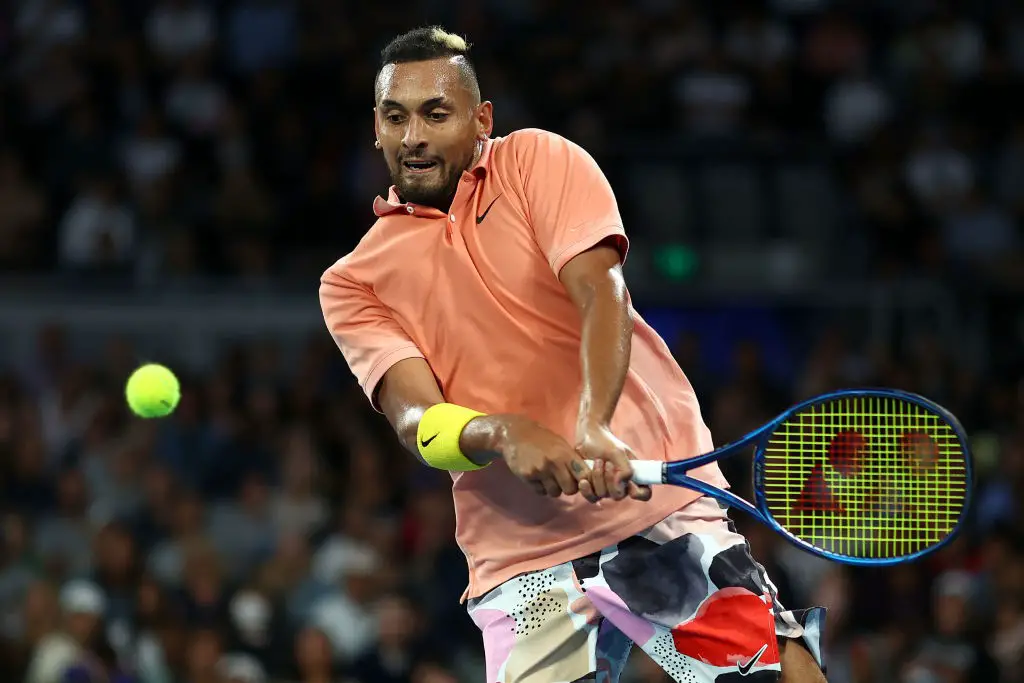 Nick Kyrgios during his Australian Open second-round clash earlier this year.