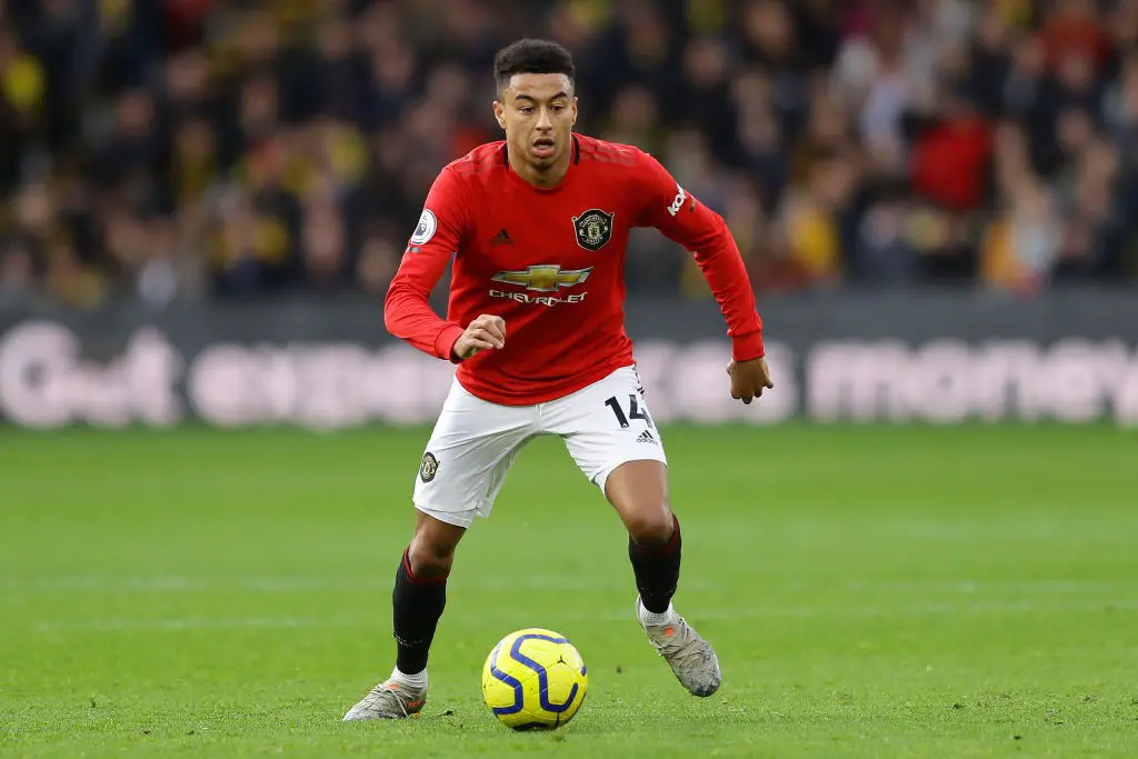 Jesse Lingard of Manchester United in action during the Premier League match between Watford FC and Manchester United at Vicarage Road on December 22, 2019 in Watford, United Kingdom. (Getty Images)