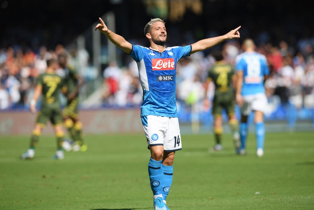 Dries Mertens celebrates after scoring. (Getty Images)