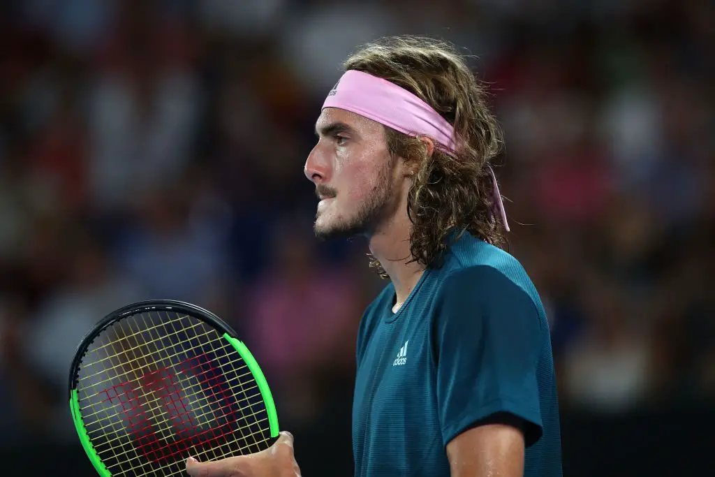 Stefanos Tsitsipas during one of his matches before ATP suspended all tennis related activities due to the coronavirus crisis.