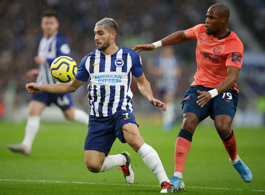 Djibril Sidibe (R) in action against Brighton and Hove Albion (Getty Images)