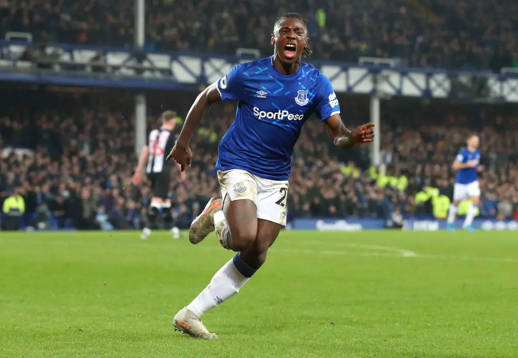 Moise Kean celebrates after scoring his first goal for Everton (Getty Images)