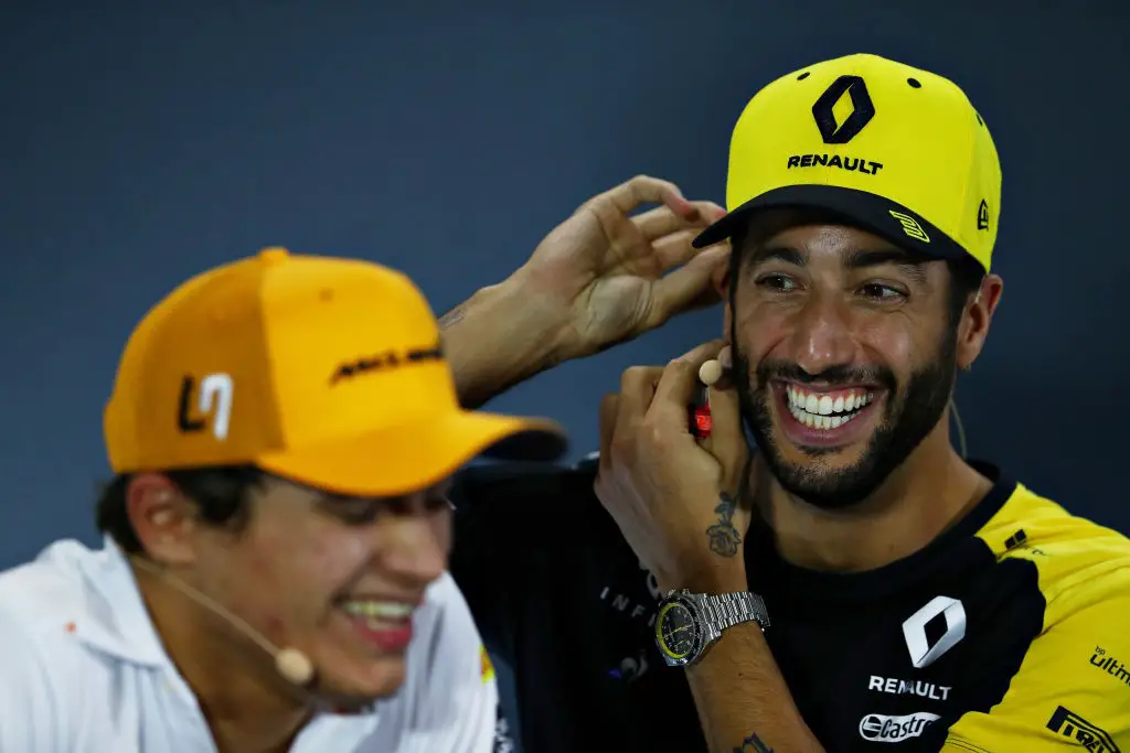 Daniel Ricciardo Lando Norris helmets