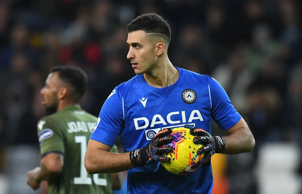 Juan Musso of Udinese Calcio in action during the Serie A match between Udinese Calcio and Cagliari Calcio at Stadio Friuli on December 21, 2019 in Udine, Italy. (Getty Images)