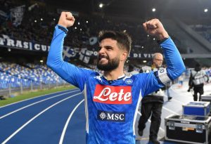Lorenzo Insigne of SSC Napoli celebrates the victory after the Serie A match between SSC Napoli and Juventus at Stadio San Paolo on January 26, 2020 in Naples, Italy. (Getty Images)