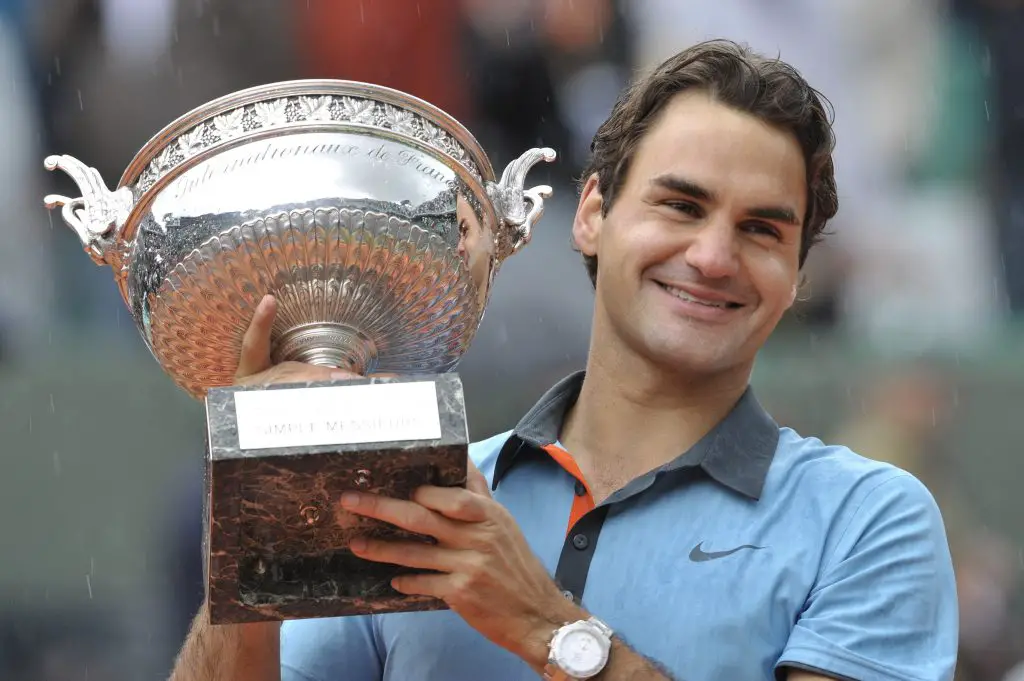 Roger Federer with the French Open title