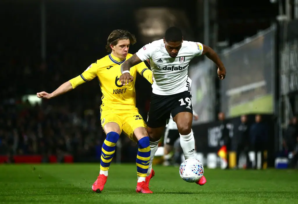 Conor Gallagher of Swansea battles for possession with Ivan Cavaleiro of Fulham during the Sky Bet Championship match between Fulham and Swansea City at Craven Cottage. (Getty Images)