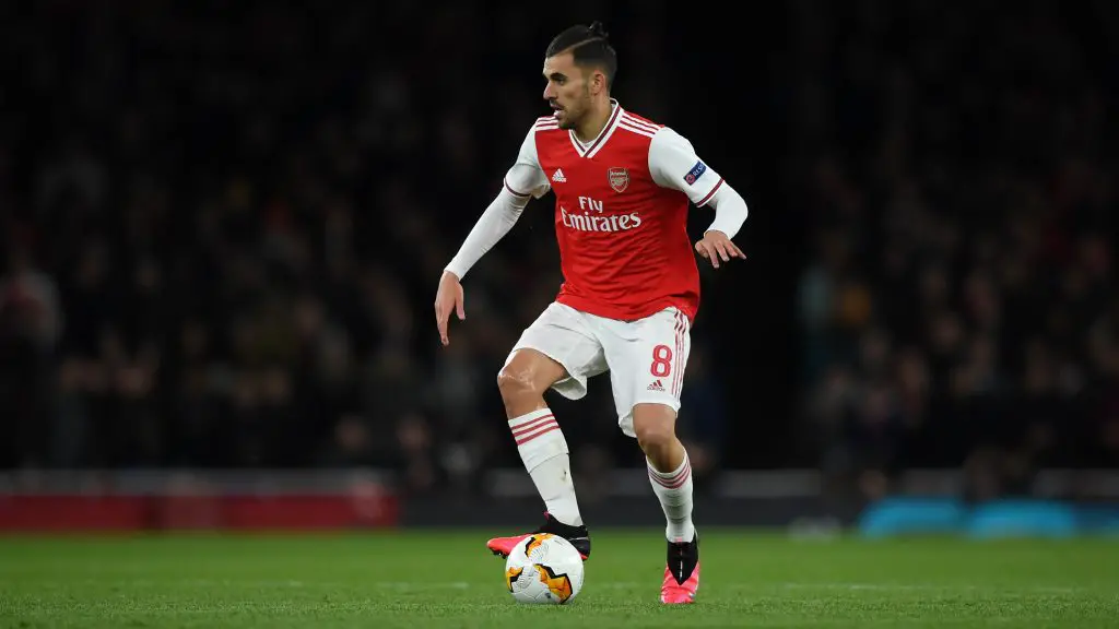 Dani Ceballos of Arsenal in action during the UEFA Europa League round of 32 second leg match between Arsenal FC and Olympiacos FC at Emirates Stadium on February 27, 2020 in London. (Getty Images)