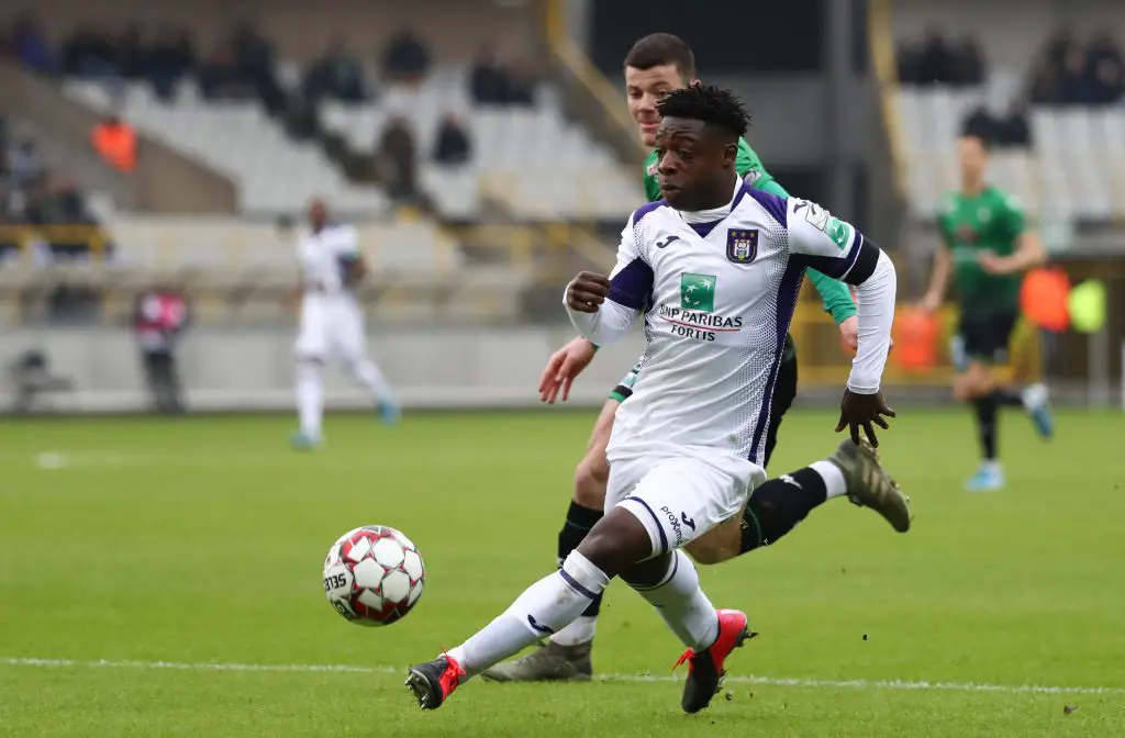 Anderlecht's Jeremy Doku pictured in action during a soccer match between Cercle Brugge KSV and RSC Anderlecht, Sunday 26 January 2020 in Brugge, on day 23 of the 'Jupiler Pro League' Belgian soccer championship season 2019-2020. (Getty Images)