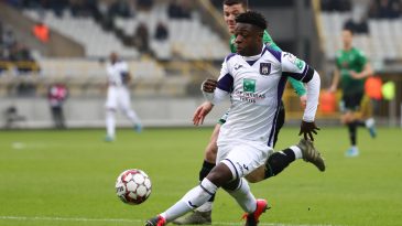 Anderlecht's Jeremy Doku pictured in action during a soccer match between Cercle Brugge KSV and RSC Anderlecht, Sunday 26 January 2020 in Brugge, on day 23 of the 'Jupiler Pro League' Belgian soccer championship season 2019-2020. (Getty Images)