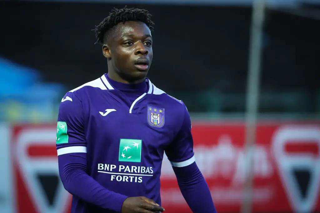 Anderlecht's Jeremy Doku pictured during a soccer match between Waasland-Beveren and RSC Anderlecht, Saturday 29 February 2020 in Beveren, on day 28 of the 'Jupiler Pro League' Belgian soccer championship season 2019-2020. (Getty Images)