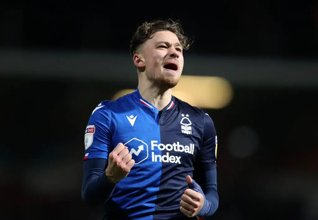 Matty Cash of Nottingham Forest celebrates victory after the Sky Bet Championship match between Brentford FC and Nottingham Forest at Griffin Park on January 28, 2020 in Brentford. (Getty Images)
