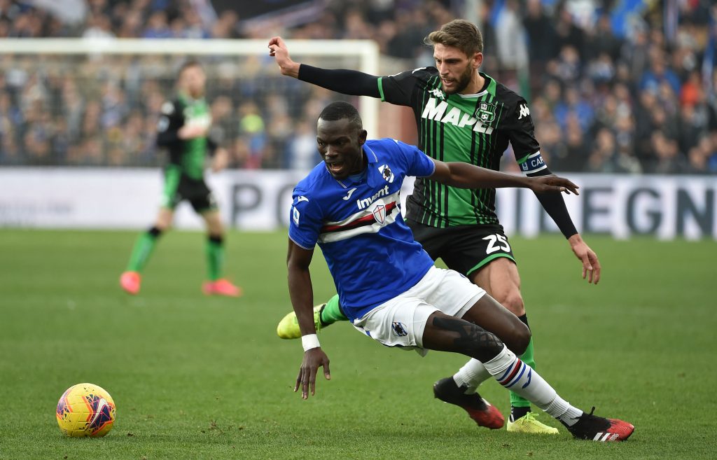 Serie A side's CEO reveals stance on 26-year-old Chelsea target - Should Tuchel be worried? 1 Omar Colley of UC Sampdoria and Domenico Berardi of US Sassuolo during the Serie A match between UC Sampdoria and US Sassuolo at Stadio Luigi Ferraris on January 26, 2020 in Genoa, Italy. (Getty Images)