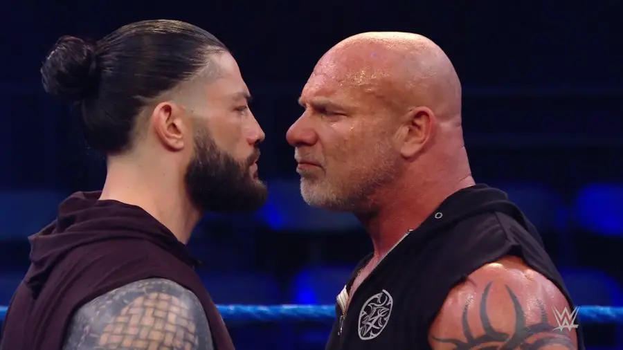 Goldberg and Roman Reigns faced-off on this week's SmackDown ahead of their battle at WrestleMania 36
