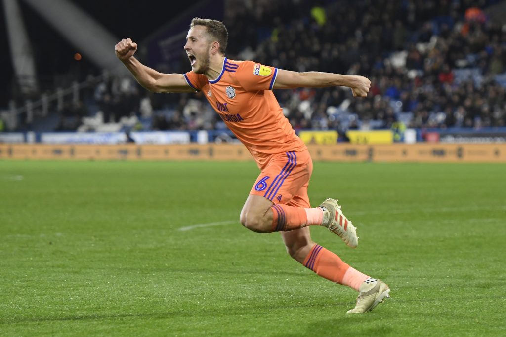 Will Vaulks of Cardiff City celebrates after scoring his sides second goal during the Sky Bet Championship match between Huddersfield Town and Cardiff City at John Smith's Stadium. (Getty Images)