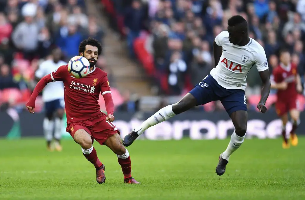 Mohamed Salah vies with Tottenham's Davinson sanchez (Getty Images0