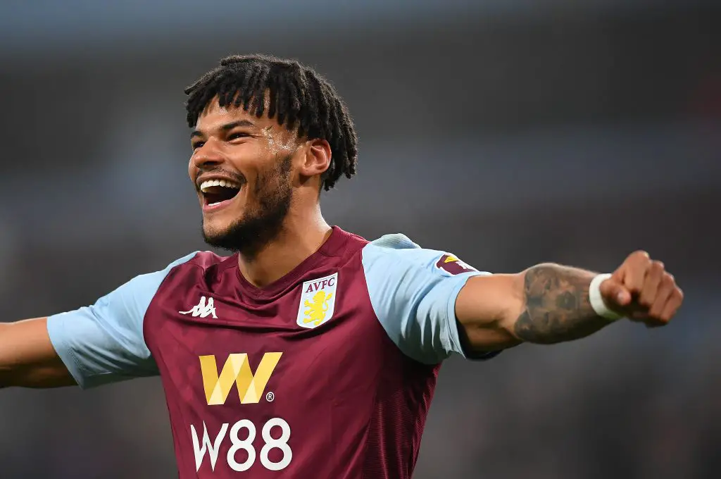 Tyrone Mings celebrates after scoring for Aston Villa (Getty Images)
