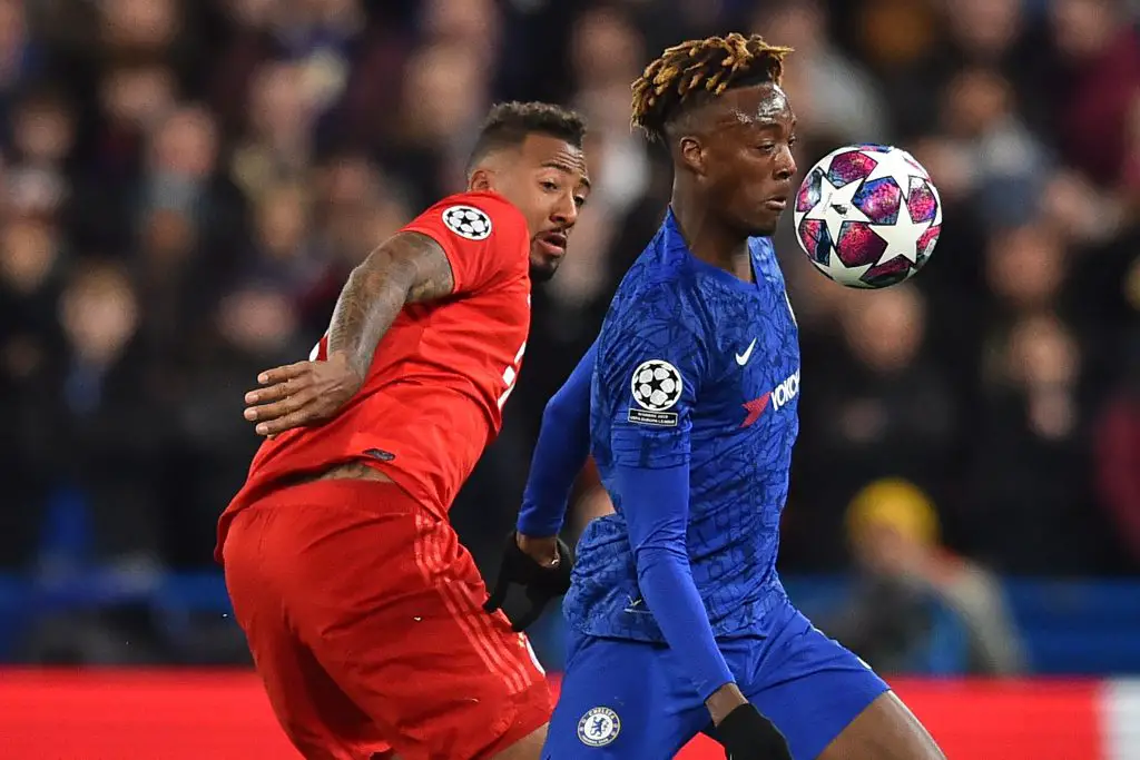 Tammy Abraham (R) in action against Bayern Munich in the Champions League (Getty Images)