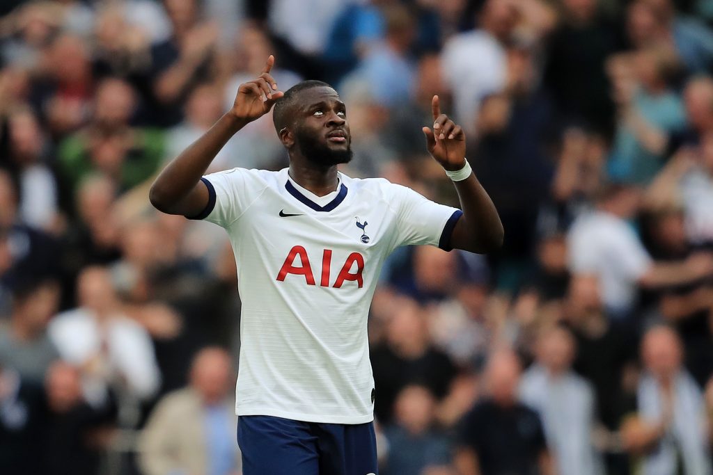 Tanguy Ndombele celebrates after scoring against Aston Villa (Getty Images)