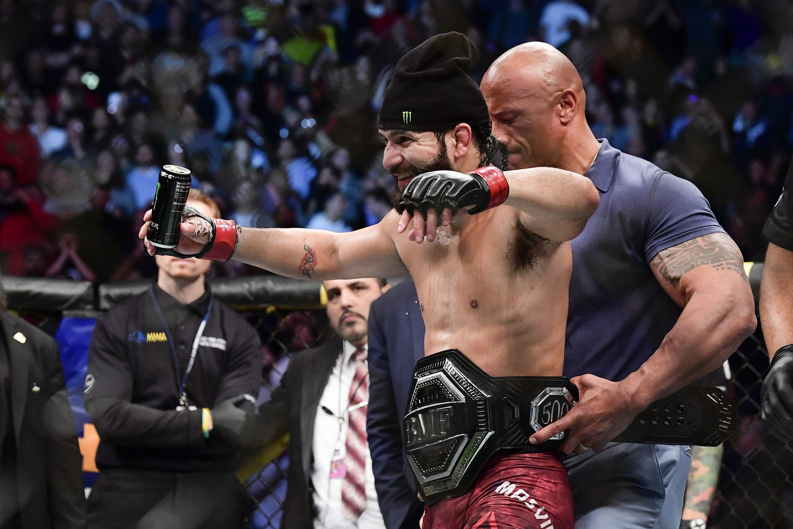 Jorge Masvidal after beating Nate Diaz to win the BMF title