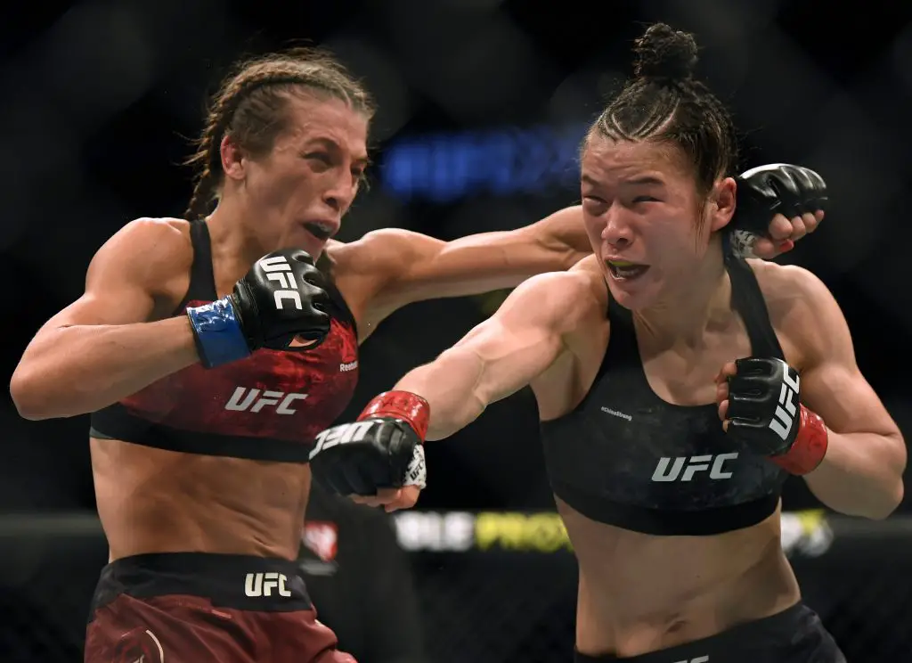 Weili Zhang punches Joanna Jedrzejczyk UFC 248 injury