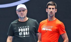 Novak Djokovic with his head coach Marian Vajda.
