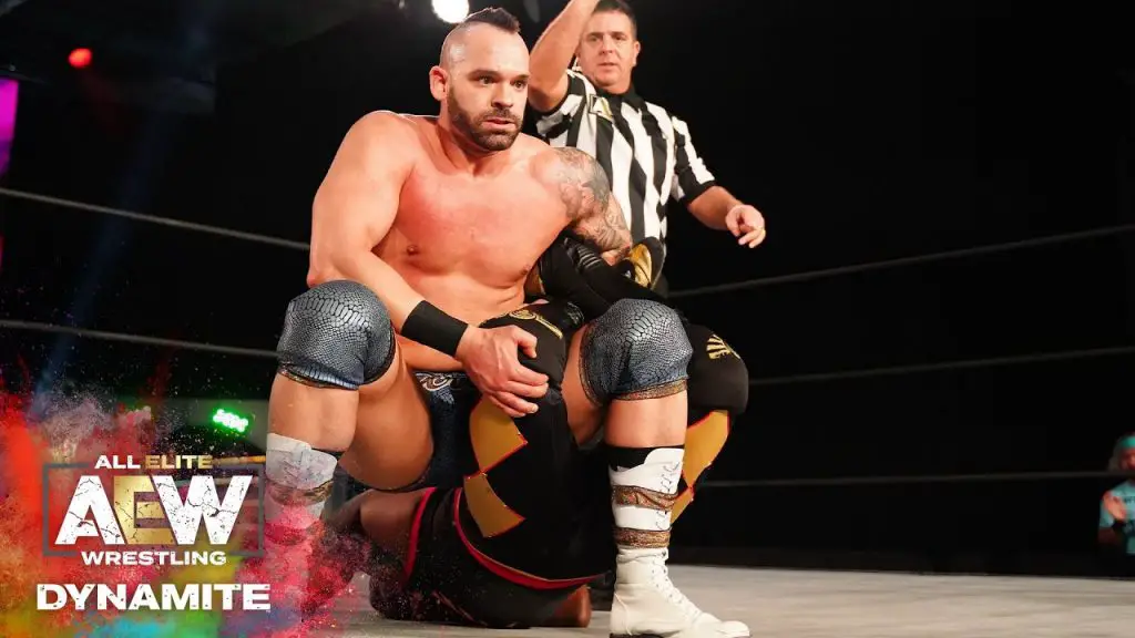 Shawn Spears used the sharpshooter on Baron Black (AEW)