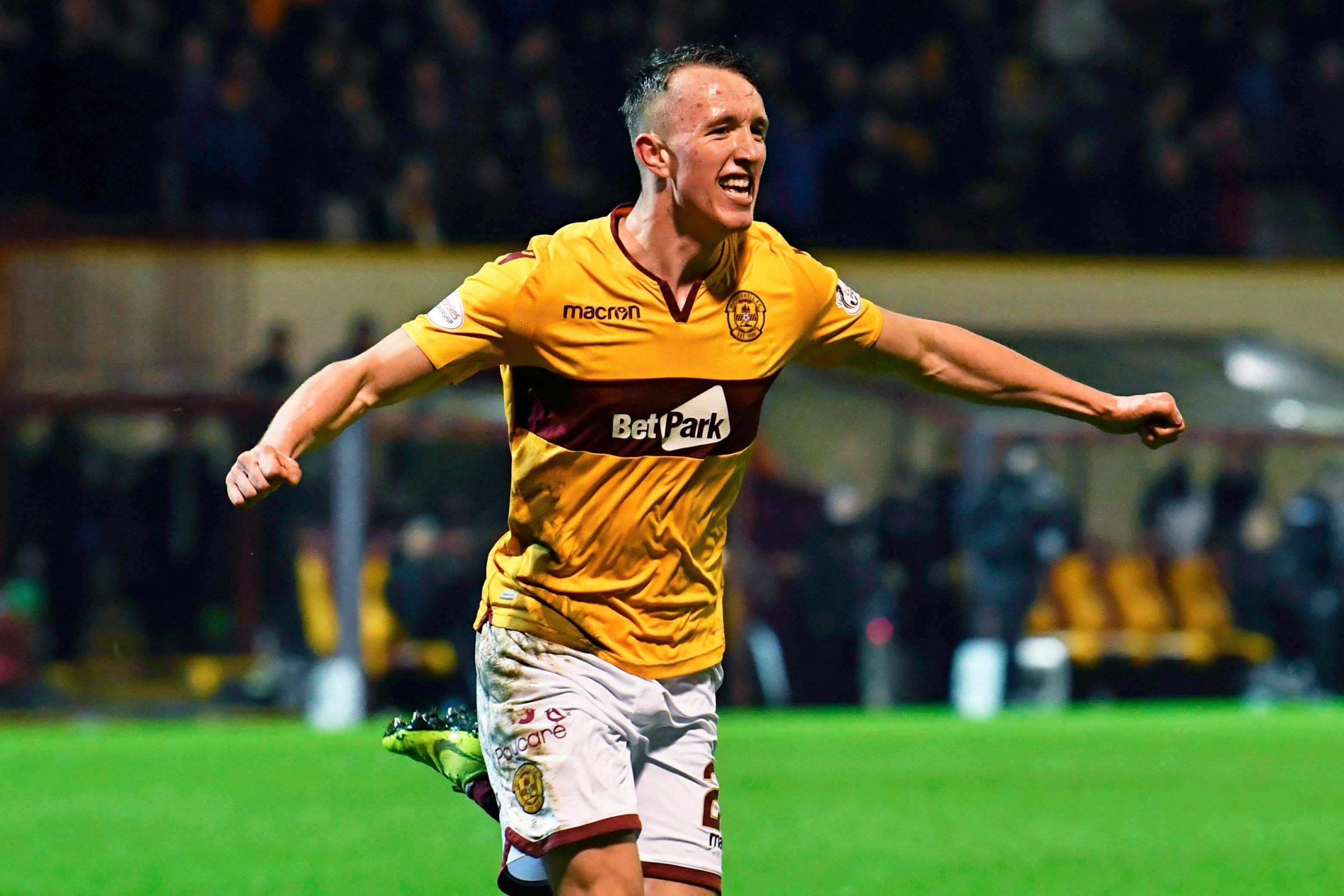 David Turnbull celebrates after scoring a goal (Image credit: Google)
