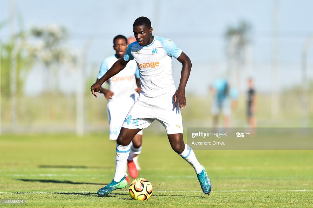 Niels Nkounkou of Marseille during the friendly match between Marseille and Beziers on July 11, 2018 in Montpellier, France.