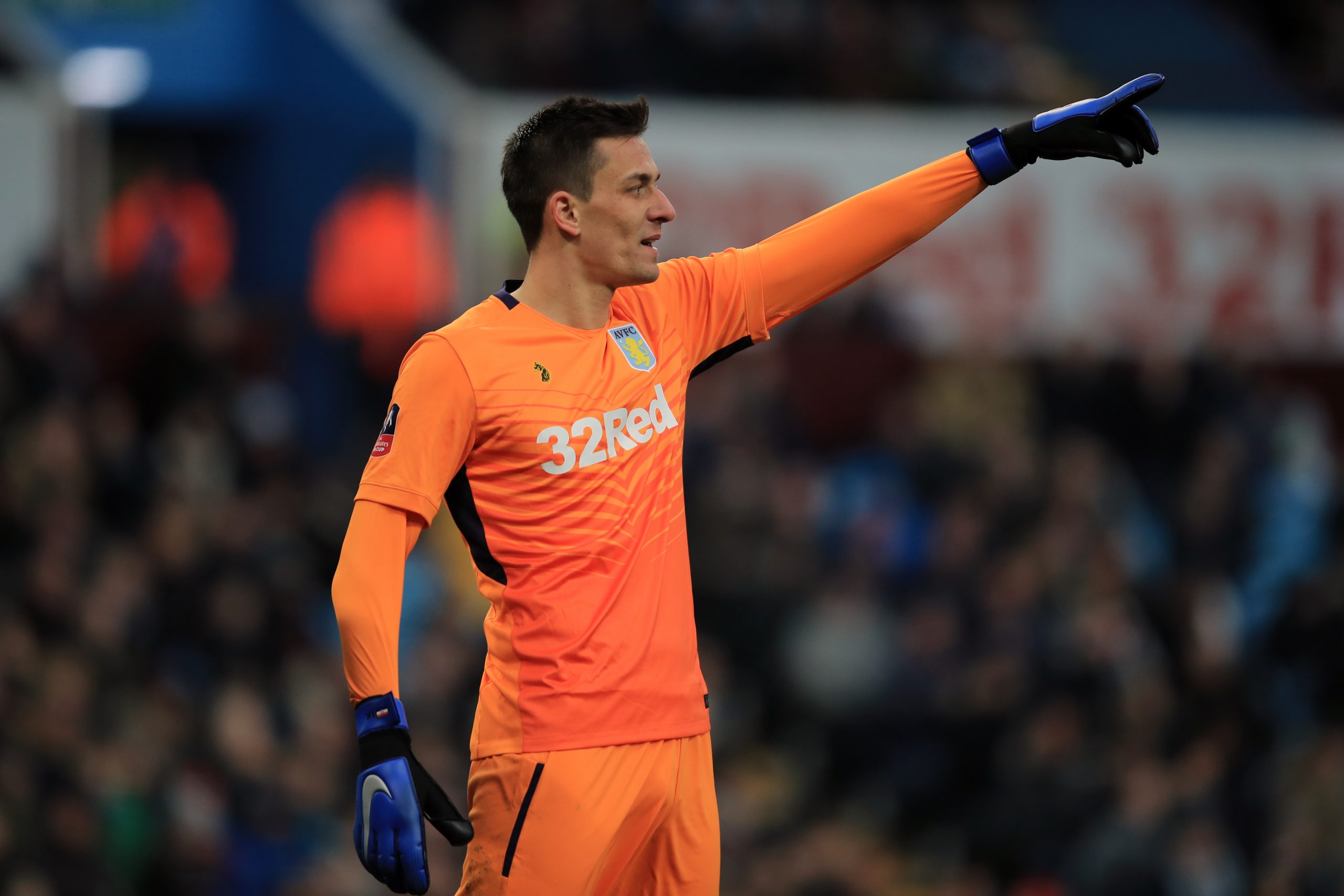 Lovre Kalinic playing for Aston Villa in the FA Cup.