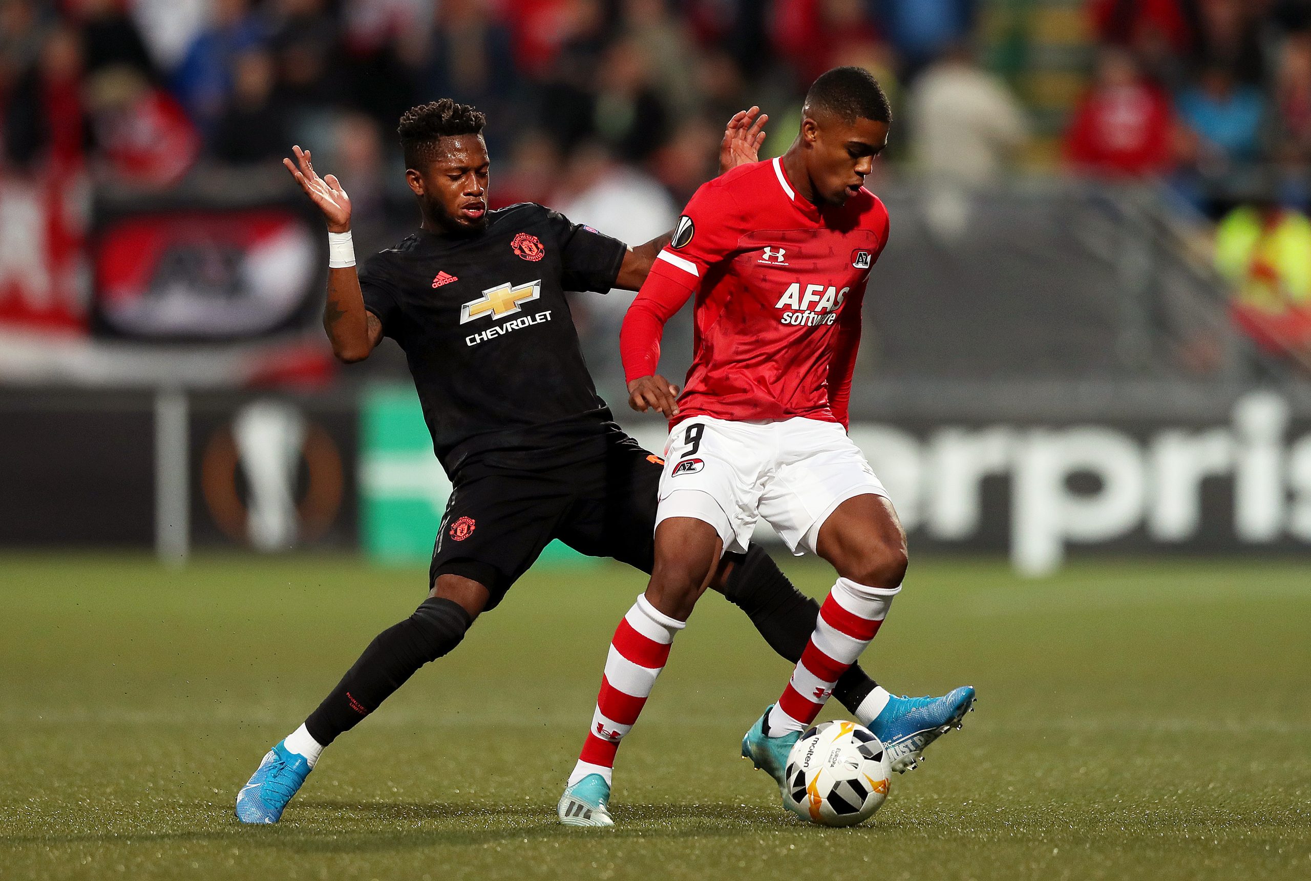 Myron Boadu (R) in action against Manchester United in the Europa League (Getty Images)