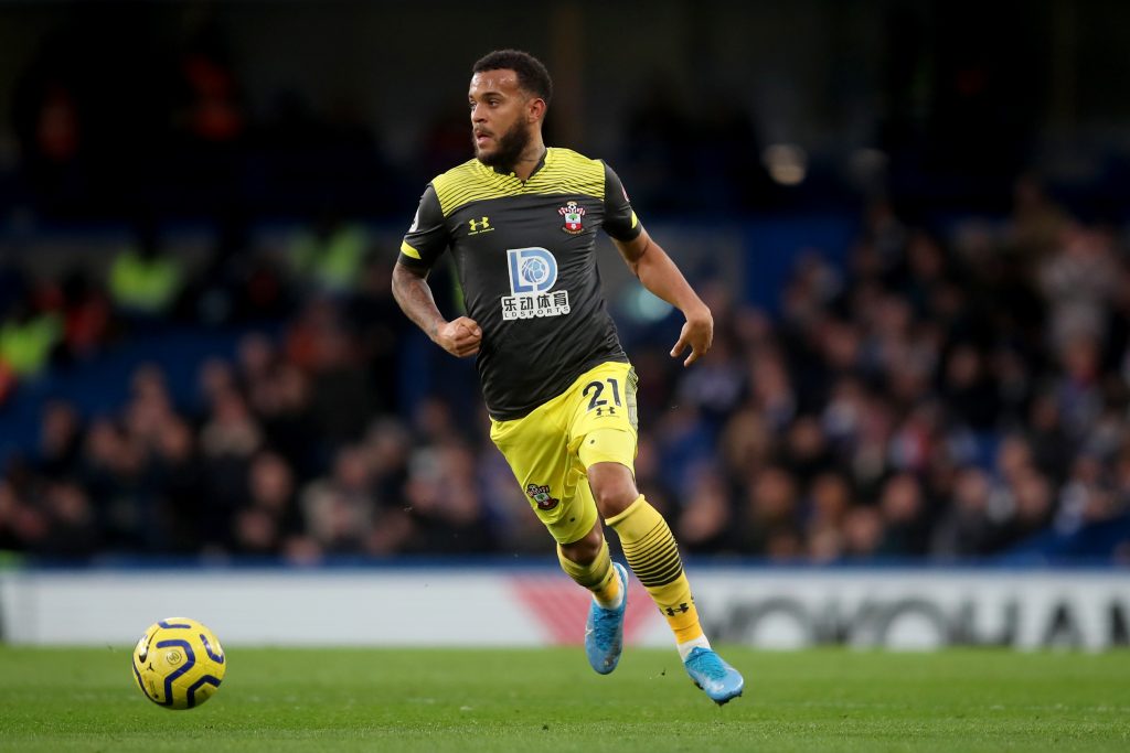 Veteran left-back Ryan Bertrand of Southampton in action during a Premier League game.